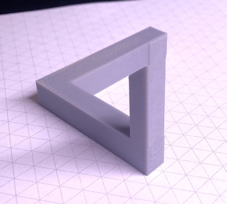 penrose dreieck unmöglich objekt optisch illusion pinshape optical illusion 3d print model - Mito3D