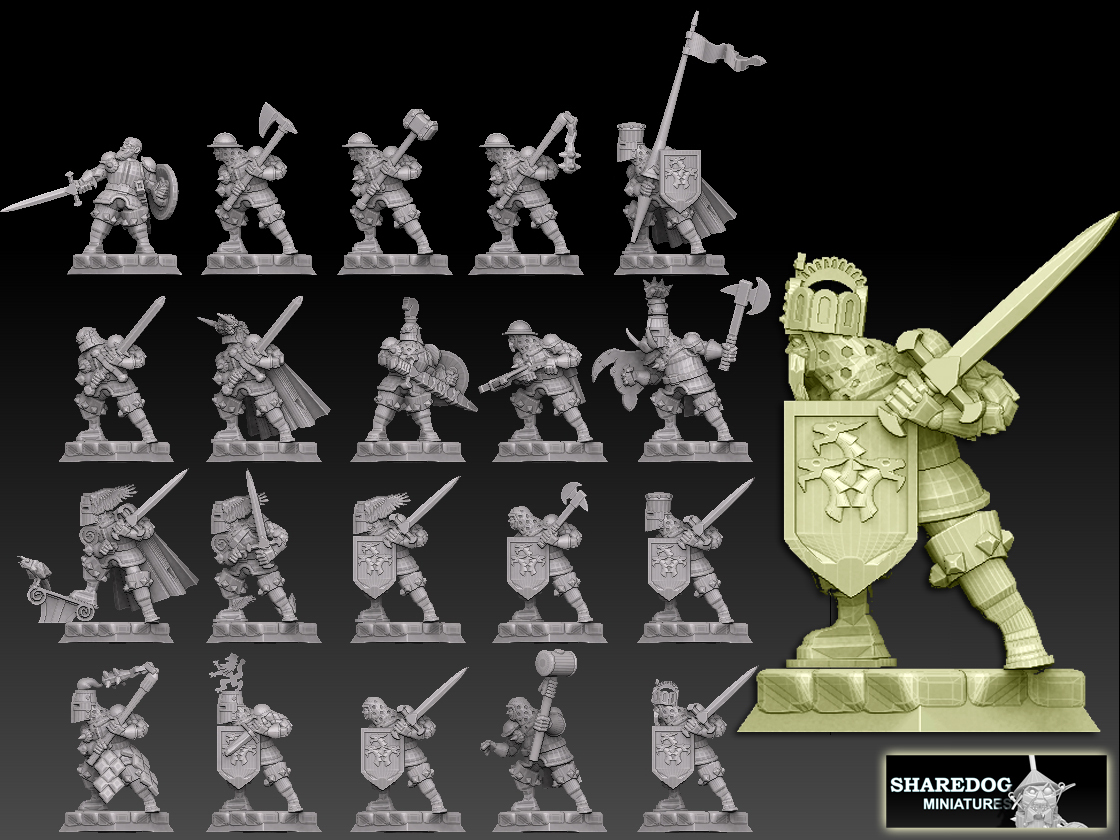 medieval knight megapack pinshape crossbowman 3D print model - Mito3D