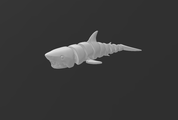 articulé mini requin forme d'épingle souple 3d print model - Mito3D