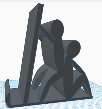 back phone stand pinshape phone-stand 3d print model - Mito3D