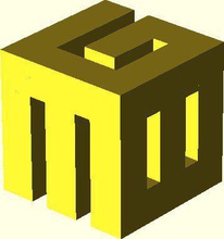 geb cube pinshape parametric openscad model 3d 3d print model - Mito3D
