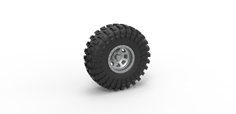 diecast wheel of rock bouncer scale 1 25 pinshape tire 3d print model - Mito3D