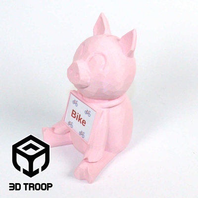 rosado porquinho banco alfinete 3d print model - Mito3D