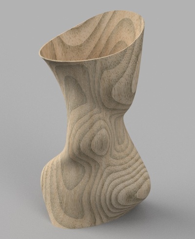 elliptisch vase pinshape 3d print model - Mito3D