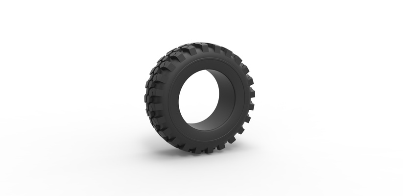 diecast offroad tire 43 scale 1 25 pinshape 3d print model - Mito3D