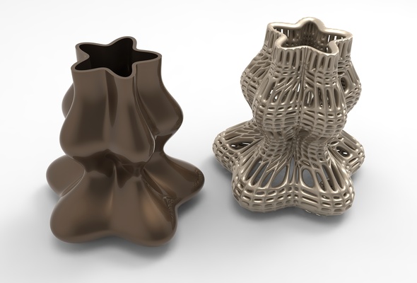 vazo voronoi 3 iğne şekli 3d print model - Mito3D