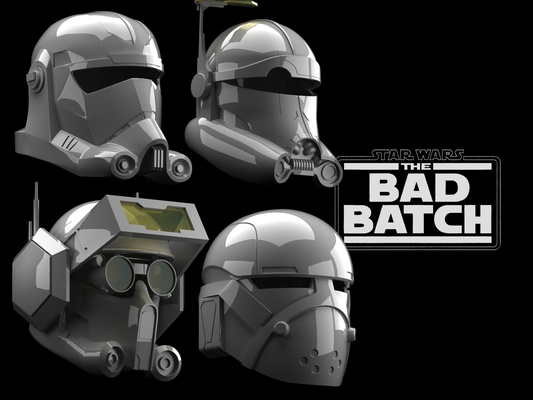 bad batch helmet set pinshape starwars 3d print model - Mito3D