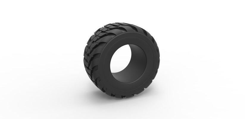 diecast offroad tire 52 scale 1 25 pinshape 3d print model - Mito3D