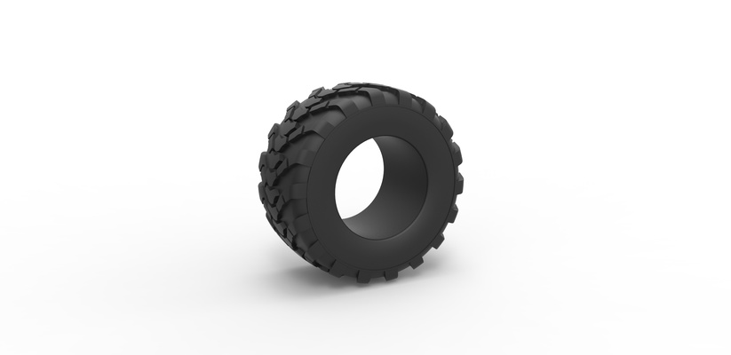 diecast offroad tire 53 scale 1 25 pinshape 3d print model - Mito3D