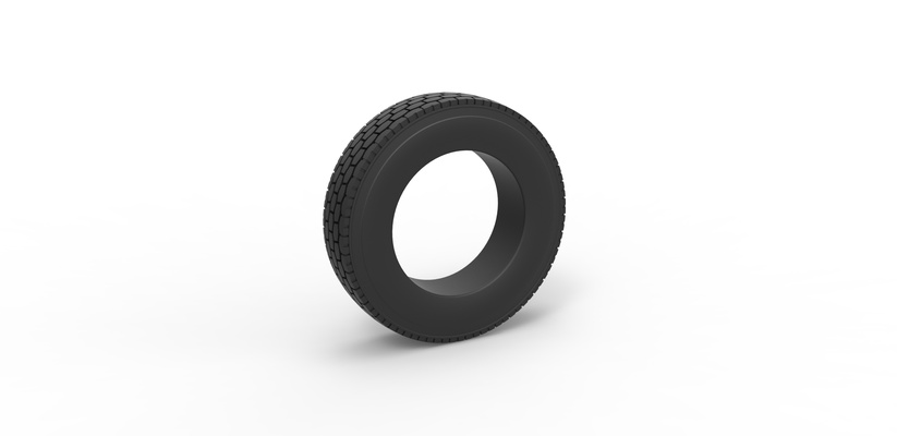 diecast semi truck tire scale 1 25 pinshape 3d print model - Mito3D