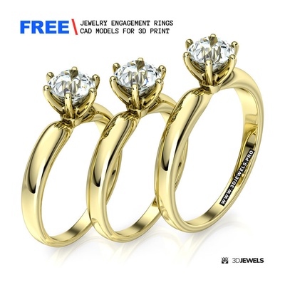 jewelry engagement ring set pinshape 3d print model - Mito3D