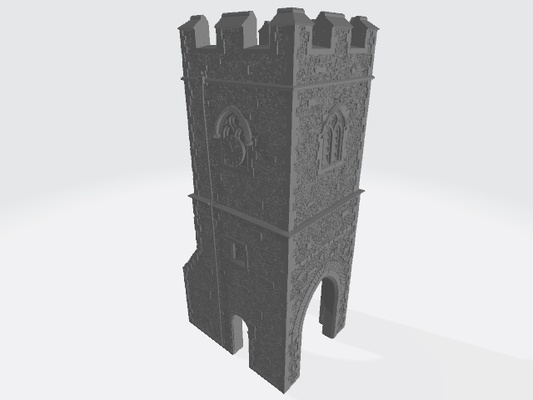 oo ho gauge church clock tower model railways texture pinshape oo-gauge 3d print model - Mito3D