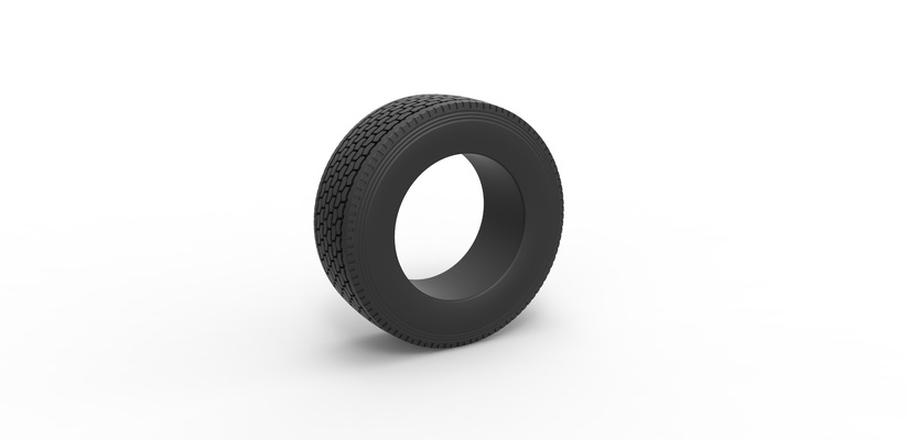 diecast semi truck tire 2 scale 1 25 pinshape 3d print model - Mito3D