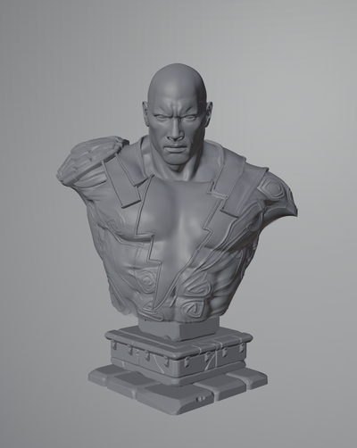 black adam bust pinshape marvel 3d print model - Mito3D