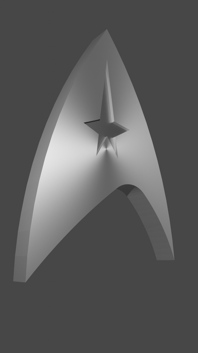 estrella emigrar tos empresa logo forma alfiler star trek 3d print model - Mito3D