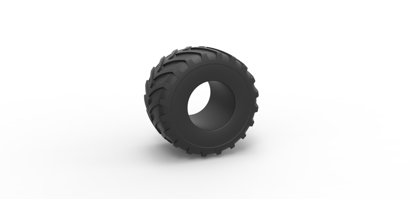 diecast monster jam tire 9 scale 1 25 pinshape 3d print model - Mito3D