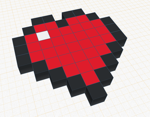 minecraft herz pinshape 3d print model - Mito3D