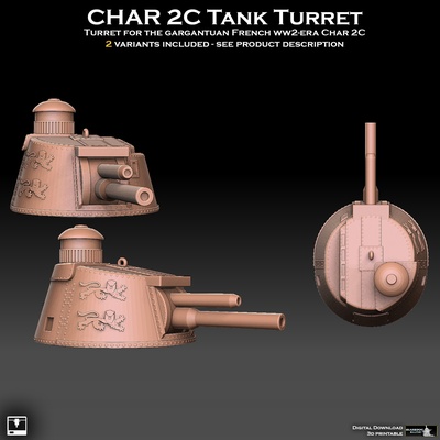 kömür 2c tank küçük kule iğne şekli warhammer 3d print model - Mito3D