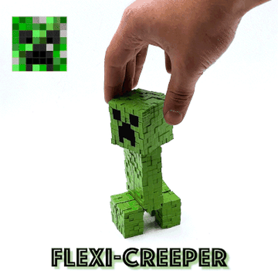 minecraft flexi creeper articulated print in place pinshape 3d print model - Mito3D