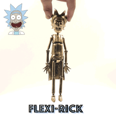 rick mortiço flexi rick articulado alfinete 3d print model - Mito3D