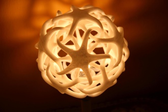 double star lamp shade base pinshape lampshade lamp-base double-star starfish lighting 3d print model - Mito3D