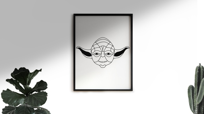 yoda pared forma alfiler estrella 3d print model - Mito3D