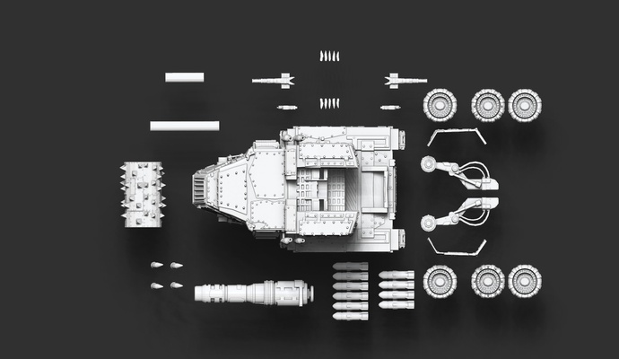 batalla vagón forma alfiler warhammer 40k 3d print model - Mito3D