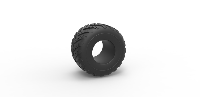 diecast monster jam tire 12 scale 1 25 pinshape 3d print model - Mito3D