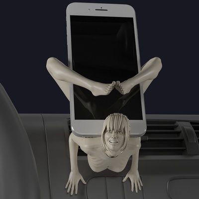 carro phone suporte alfinete 3d print model - Mito3D