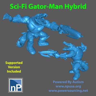 scifi gator-man hybrid 01 pinshape 40k 3d print model - Mito3D