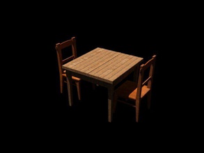 table & chair pinshape set medieval chairs 3d print model - Mito3D