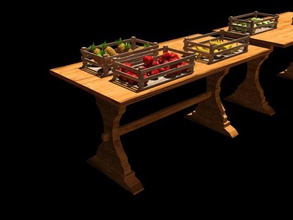 mercado fruta mesa pinshape tabla medieval 3d print model - Mito3D