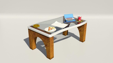 wavy coffee table pinshape mystery modern 3d print model - Mito3D