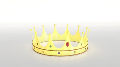 gold shinny crown pinshape shiny jewels fortune 3d print model - Mito3D