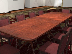 long poshy white house style table pinshape posh big 3d print model - Mito3D