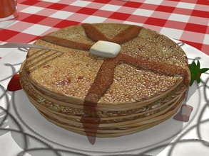 scrumptious pancakes pinshape yummy pan hotcakes hot food cakes 3d print model - Mito3D