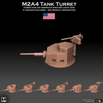 m2a4 tank turret pinshape warhammer 3d print model - Mito3D