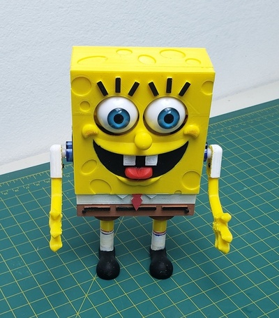 animatronic bob esponja alfinete animatrônica 3d print model - Mito3D