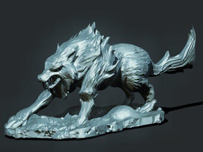 wolf pinshape sculpture art dog wild mammal animal wolves 3d print model - Mito3D