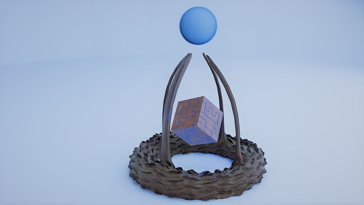 cubo holograma alfinete 3d 3d print model - Mito3D