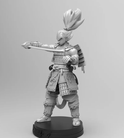 anime personnage conception samouraï katana horizontal forme d'épingle stl 3d print model - Mito3D