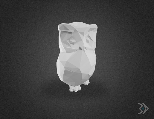 owl lowpoly pinshape 3d print model - Mito3D