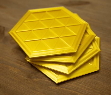 hexagone tasse coaster forme d'épingle 3d print model - Mito3D