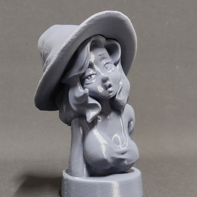 witch girl bust pinshape 3d print model - Mito3D