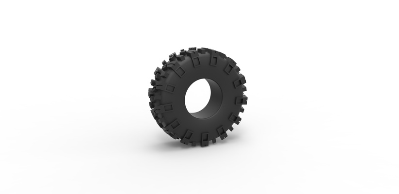 diecast offroad tire 55 scale 1 25 pinshape 3d print model - Mito3D