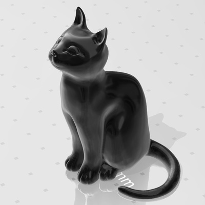 gato escultura apoia necessário alfinete 3d print model - Mito3D