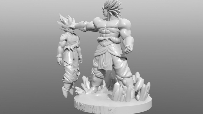 broly vs kakarot iğne şekli 3d print model - Mito3D