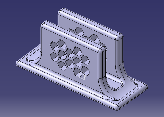 portátil vertical estante soporte panal forma alfiler laptop stand 3d print model - Mito3D