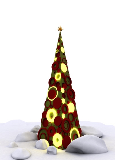 luce anelli natale albero forma spillo 3d print model - Mito3D