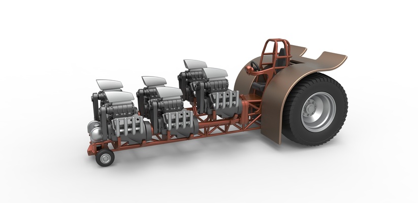 tracción tractor 6 motores v8 versión 3 escala 1 25 forma alfiler 3d print model - Mito3D